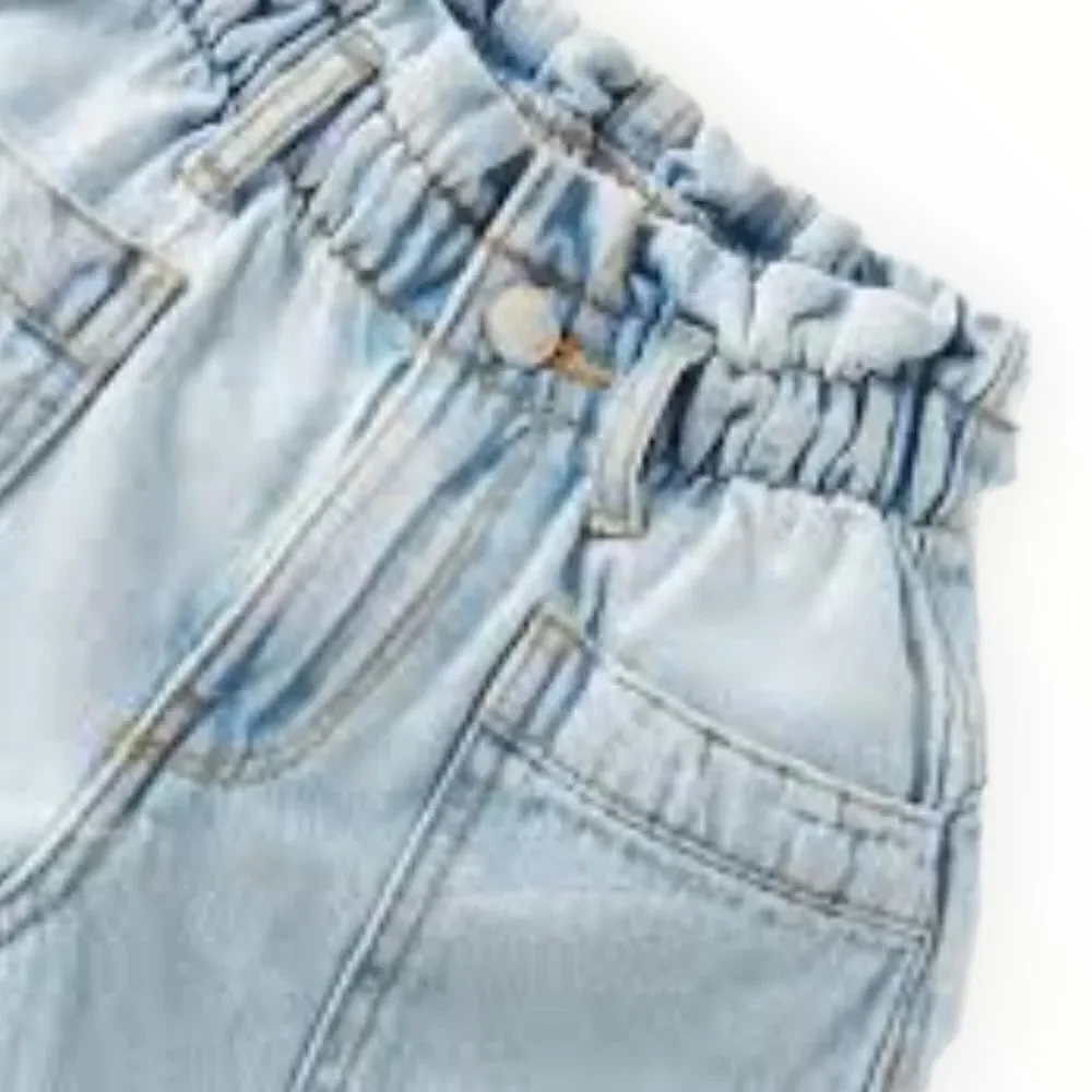 ZARA Kids | Light Blue | PAPERBAG WAIST DENIM SHORTS